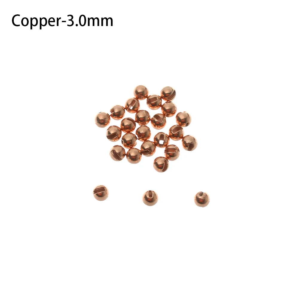 25 Pcs New 2.5mm/3.0mm/3.5mm Durable Slotted Tungsten Beads Fly Tying Beads Nice-Designed Fly Tying Material Fishing Accessories