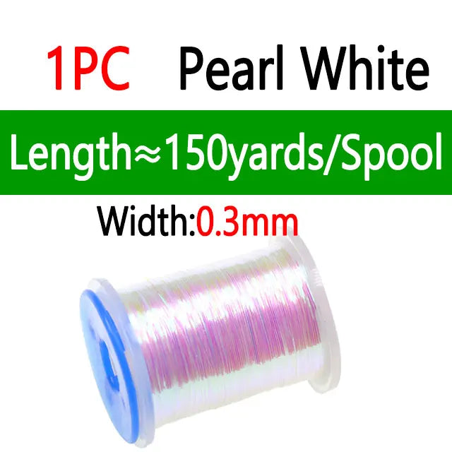Bimoo 0.3mm /1mm Fly Tying Flat Mylar Tinsel Holographic Flash Tinsel Dry Wet Nymph Streamer Trout Fishing Fly Tying Material