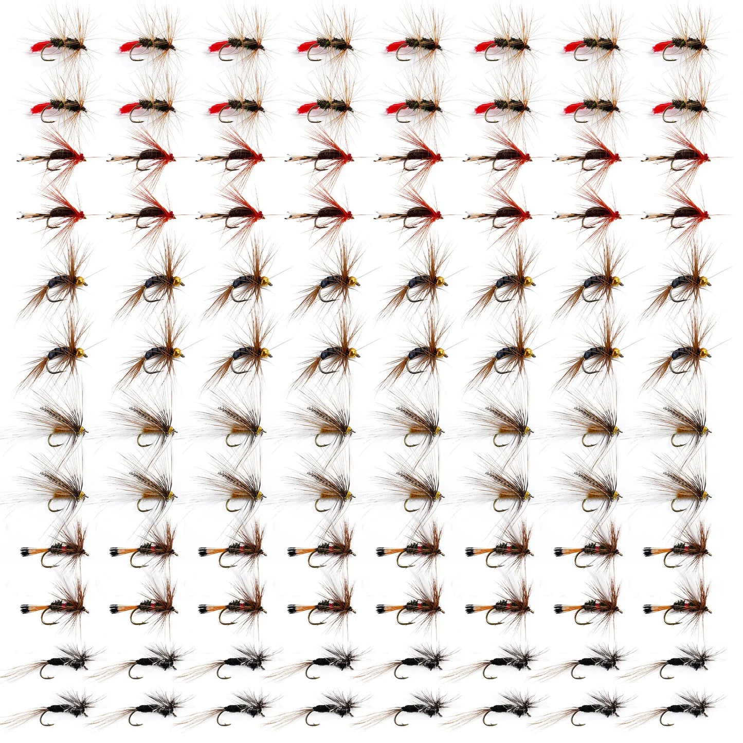 Goture 48/96/150pcs Fishing Flies Kit Handmade Fly Fishing Lure Wet Fly Nymph Flies Artificial Bait for Trout Fishing Tackle