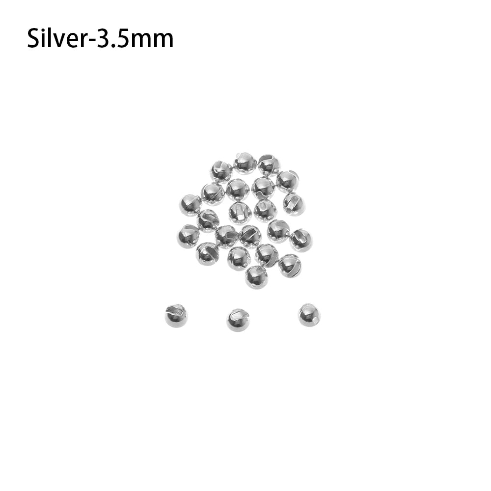 25 Pcs New 2.5mm/3.0mm/3.5mm Durable Slotted Tungsten Beads Fly Tying Beads Nice-Designed Fly Tying Material Fishing Accessories