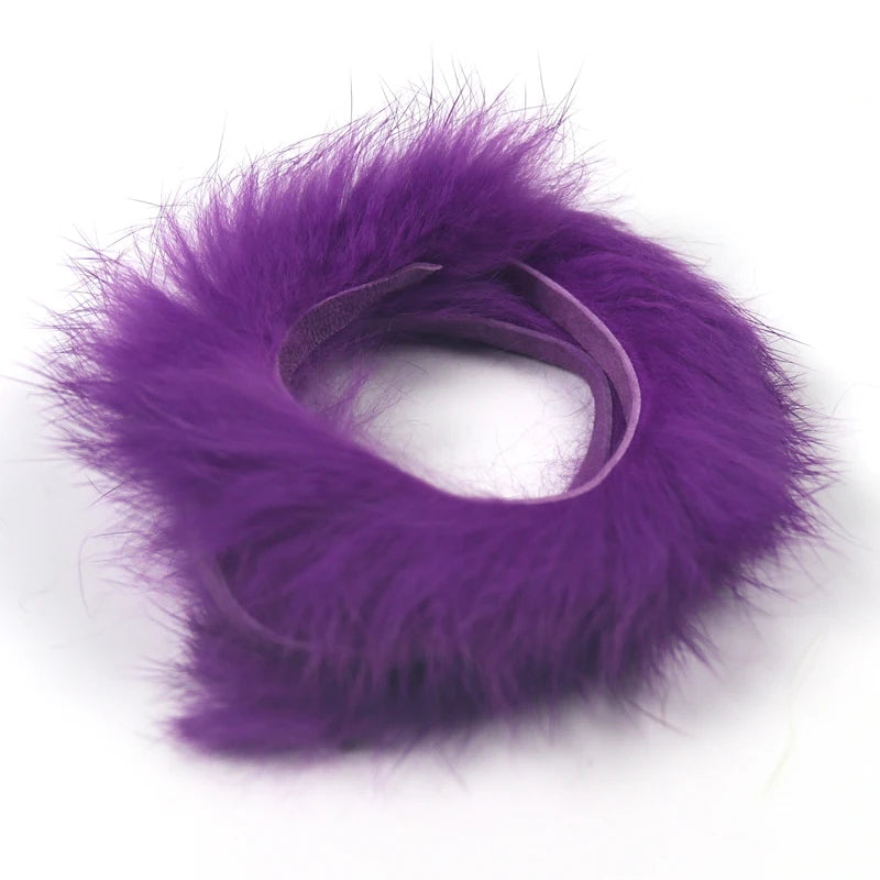 Bimoo 2pcs 5mm Wide Rabbit Fur Hare Zonker Strips for Fly Tying Material Streamer