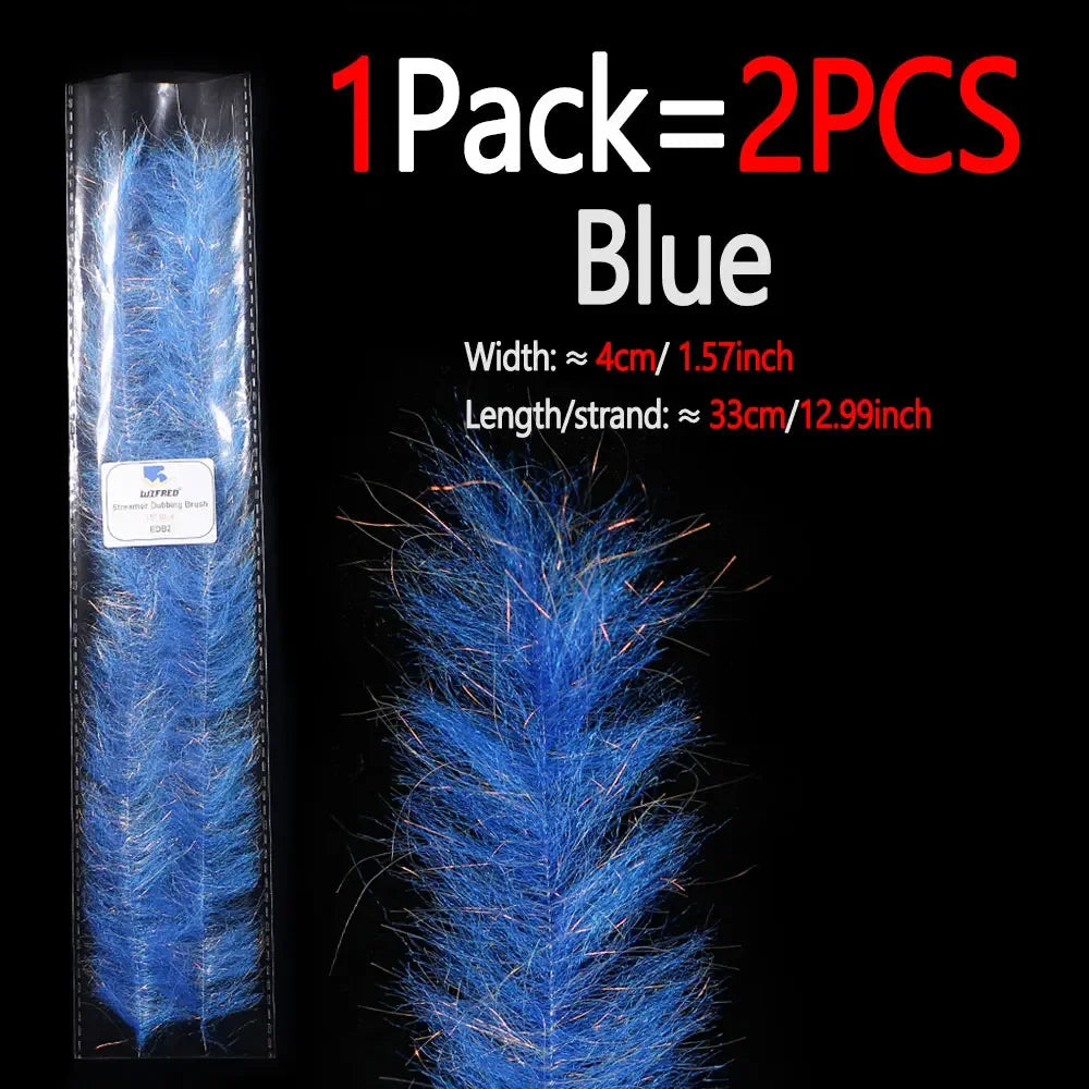 Bimoo 1Pack Flash Streamer Dubbing Brush Fly Tying Material For Minnow Baitfish Streamer Pike Steelhead Saltwater Fishing Lures