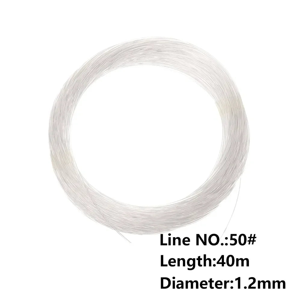 32/35/38/40/45/60/70/80/90/100m 9 Feet Nylon Leader With Loop High Strength Tackle Wire Durable Fly Fishing Line Backing String