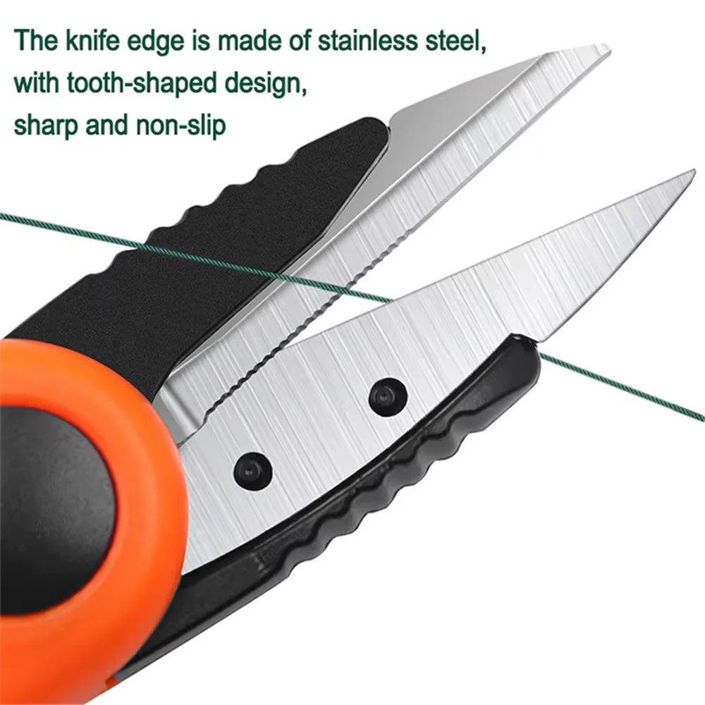 Folding Scissors Shrimp-Shaped Stainless Steel Scissors Clipper Nipper Fish Use Fishing Line Cutter Accessories For Fishing