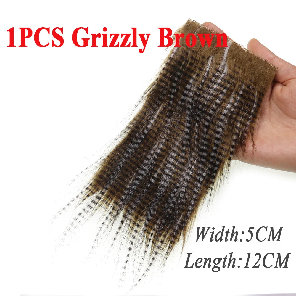 Vtwins Soft Synthetic Fiber Grizzled Furabou Craft Fur Synthetic Material Fly Fishing Tying Materials Streamer Tail Wing Grizzy