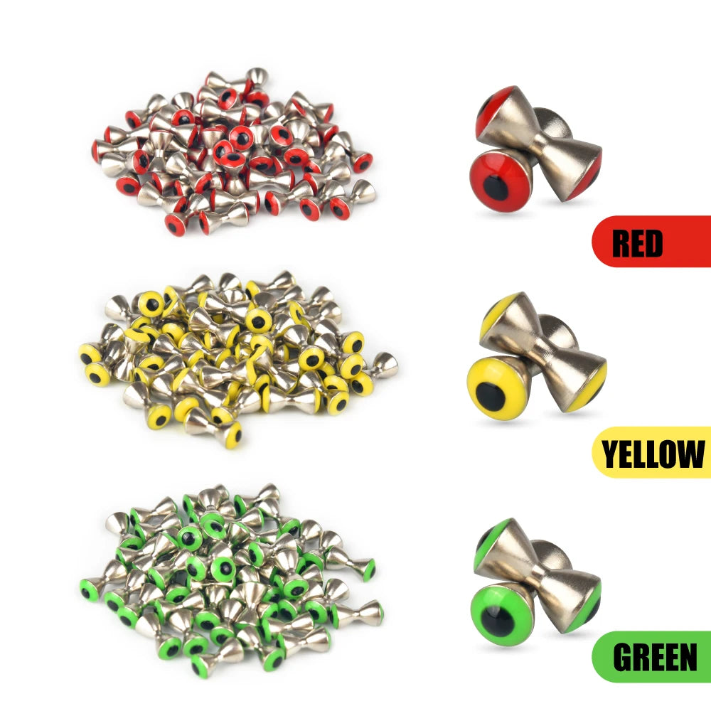 Elite TG Brass Dumbbell Eyes Fly Fishing Tackel,3.2~5.0mm Tying Nymphs Flies Perch Trout Walleye Lure Hooks