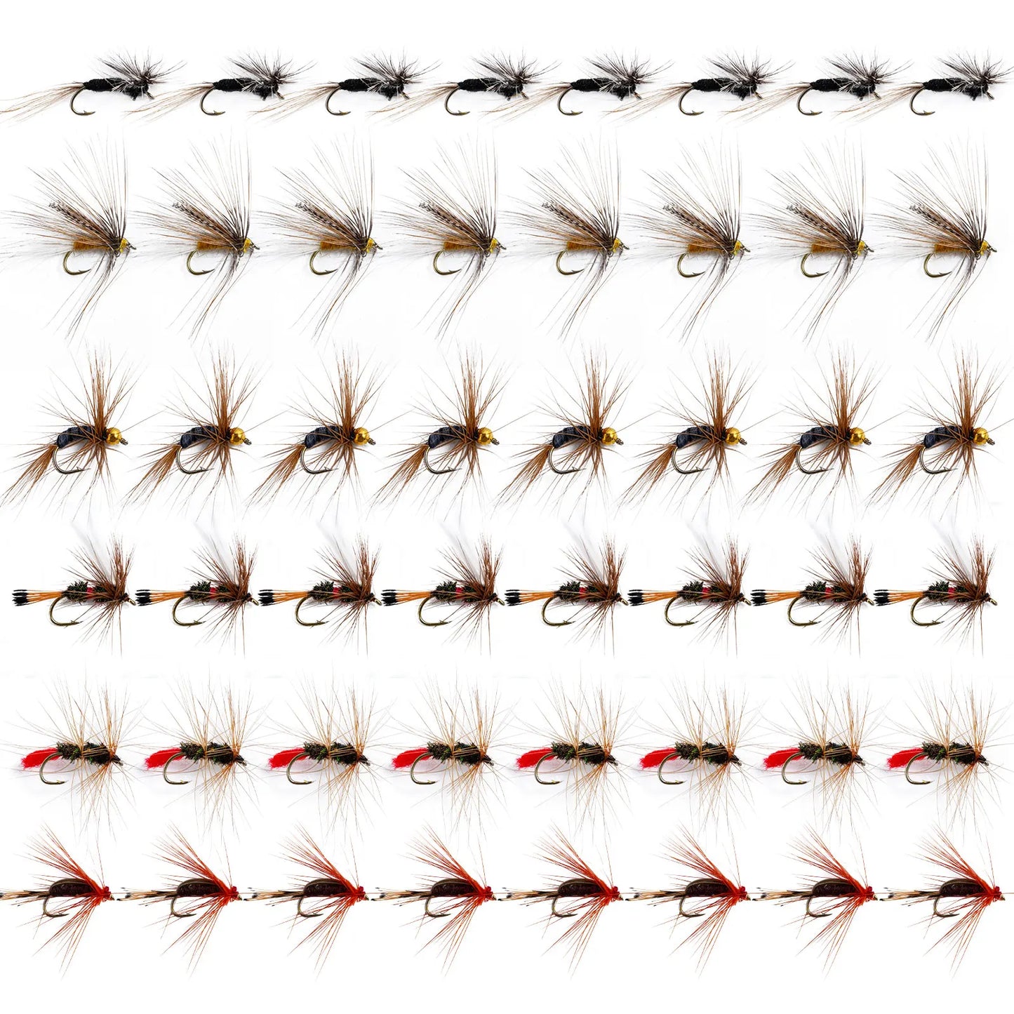 Goture Fly Fishing Flies Kit 25/48/96/150pcs Dry Flies Wet Bait Streamers Nymphs for Fly Fishing Trout Flies Fly Lure