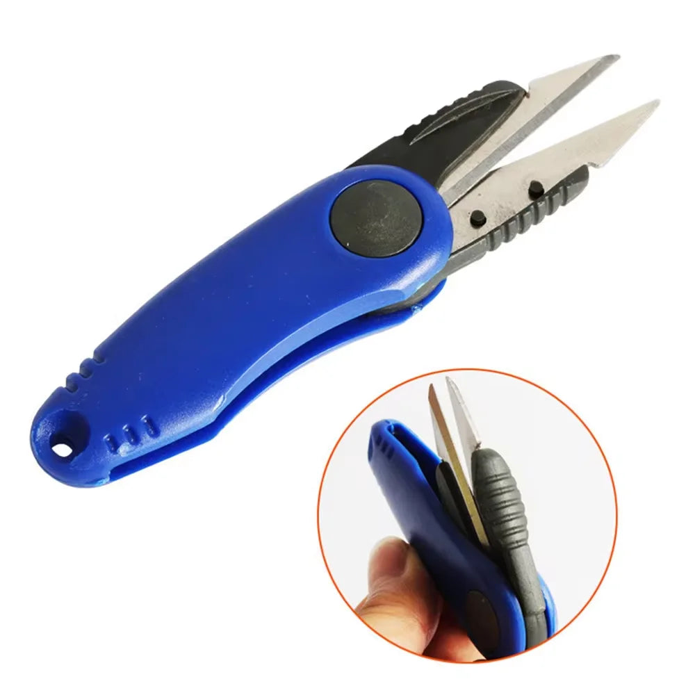 Folding Scissors Shrimp-Shaped Stainless Steel Scissors Clipper Nipper Fish Use Fishing Line Cutter Accessories For Fishing