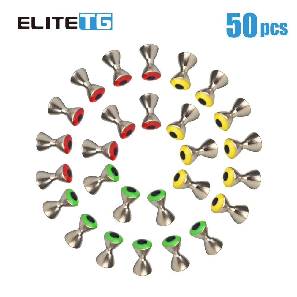 Elite TG Brass Dumbbell Eyes Fly Fishing Tackel,3.2~5.0mm Tying Nymphs Flies Perch Trout Walleye Lure Hooks