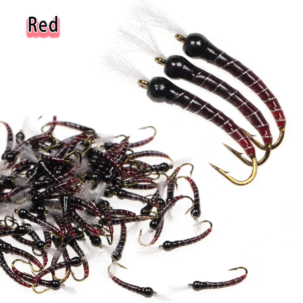 Epoxy Midges Nymph Flies Brass Bead Head Buzzer Midge Barbed Bronze Fly Hook Fly Fishing Trout Fishing Lure Baits Fishing Tackle
