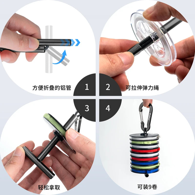 Fishing line Holder For Storing Multiple Tippet Line Spool Holders Aluminum Durable Leader holder Tippet Spool Holder