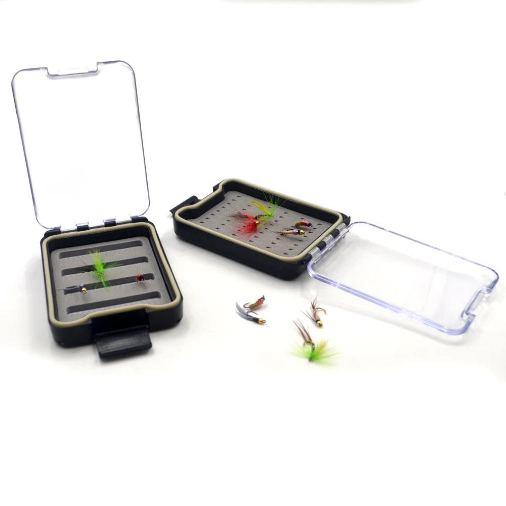 MNFT 1Pcs Fly Fishing Flies Box Fishing Accessories Storage Containers Waterproof Pocketed Fly Nymph Lure Boxes