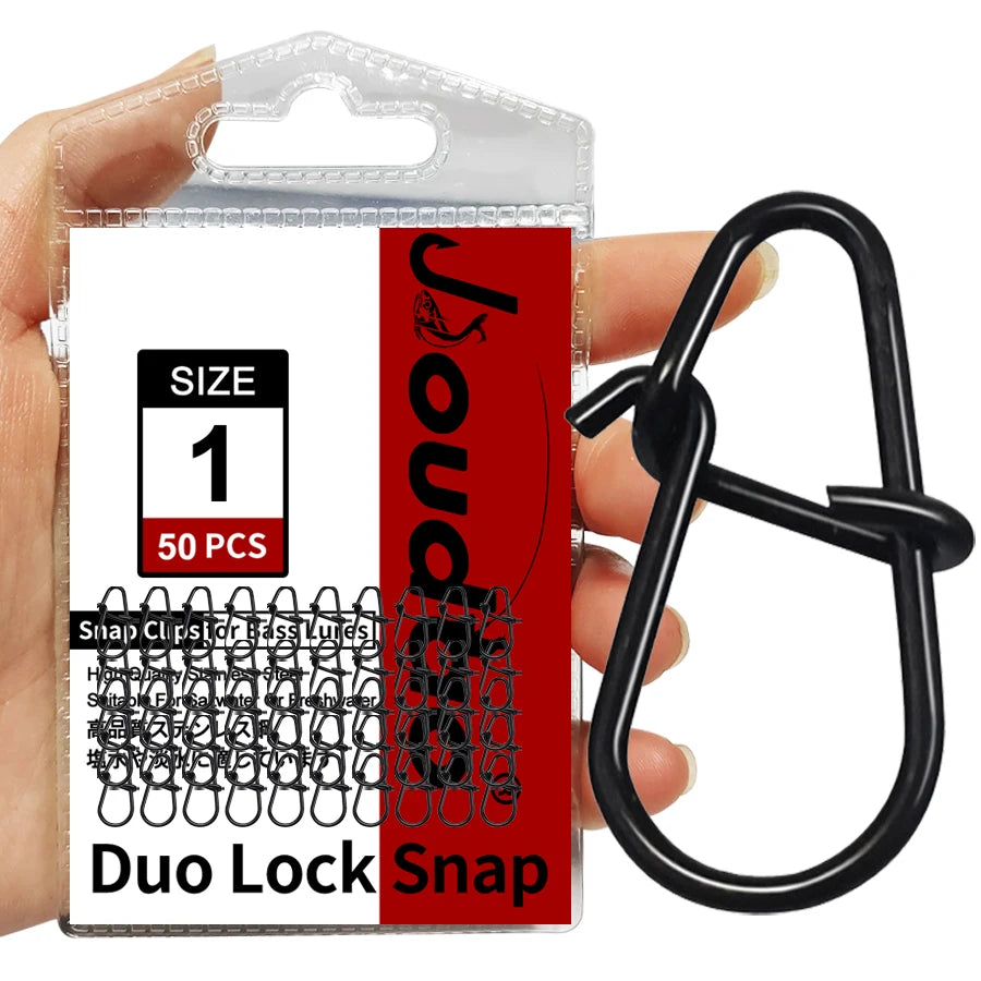 50Pcs Crankbait Snaps Stainless Steel Duo Lock Lure Snaps Quick Change Fishing Clips Fast Speed Clips Snap Hook Connector