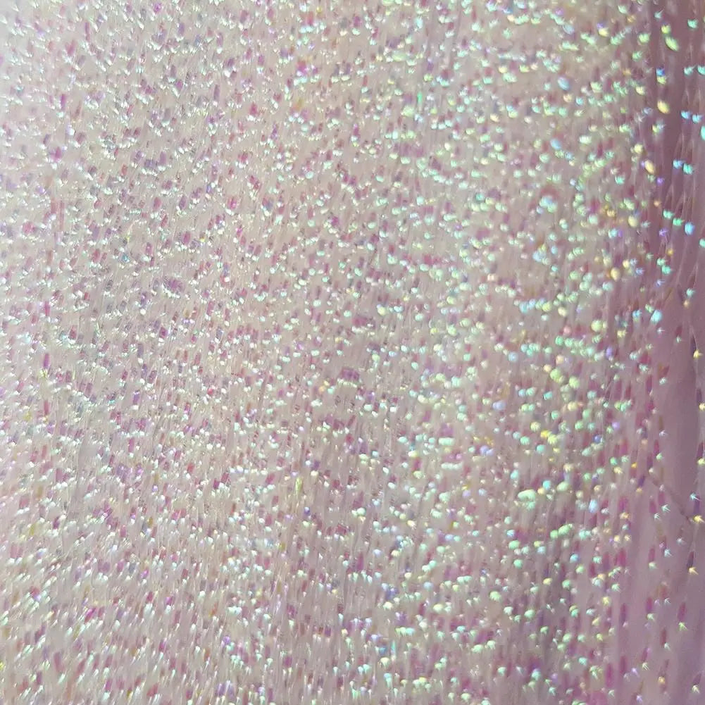 100Pcs Twisted Holographic Tinsel Fly Tying Crystal Flash Material Fishing Tackle Lure Jig Hook Lines Feather Accessories