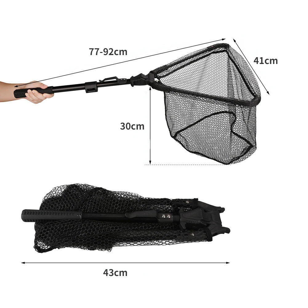 190cm/57cm Telescopic Landing Net Folding Fishing Pole Extending