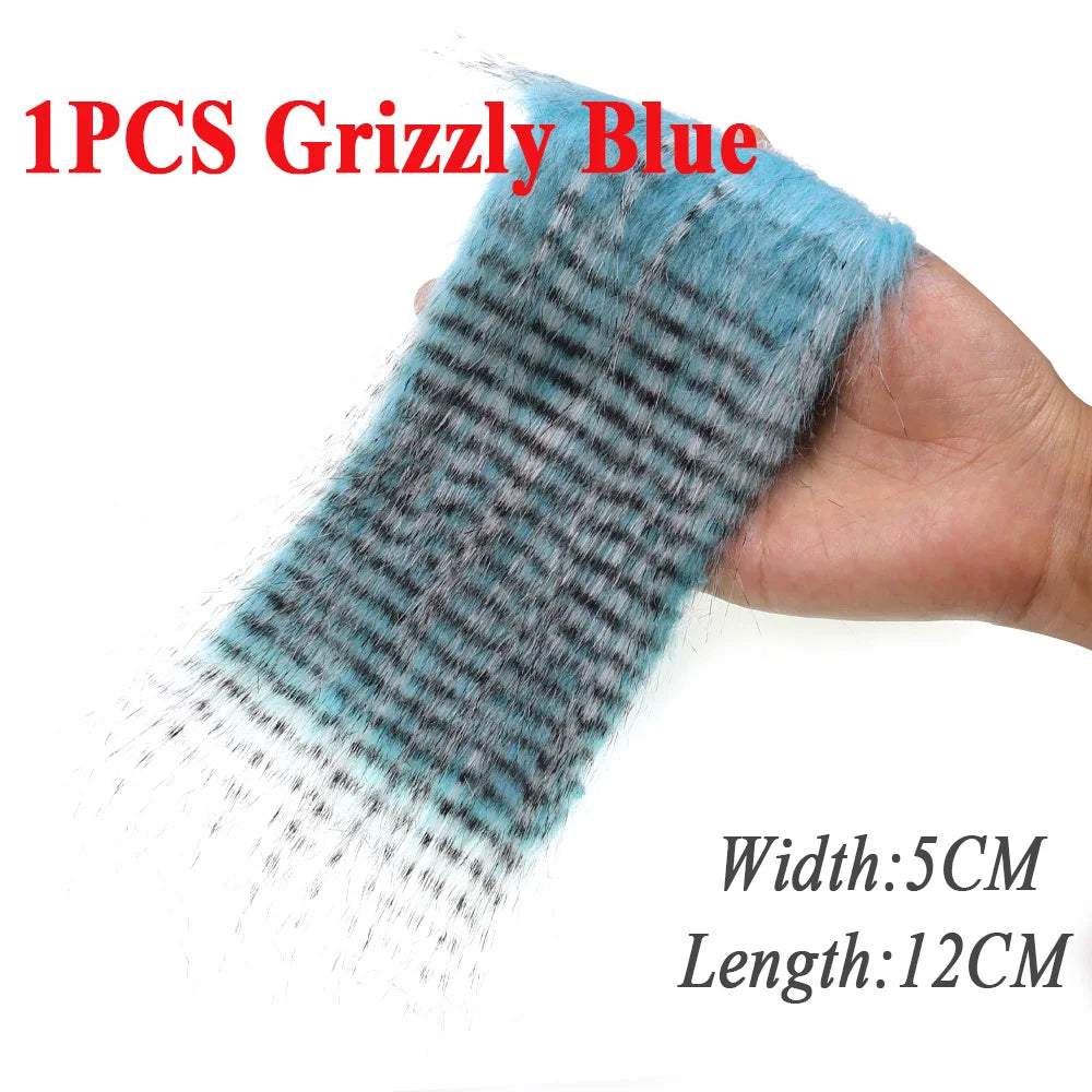 Vtwins Soft Synthetic Fiber Grizzled Furabou Craft Fur Synthetic Material Fly Fishing Tying Materials Streamer Tail Wing Grizzy