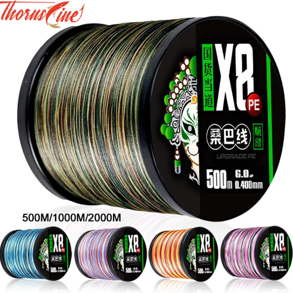 THORNSLINE Saltwater Multifilament X8 Line 8 Threads Braided Fishing Line 1000M 2000M 16-98LB From Japan PE Line