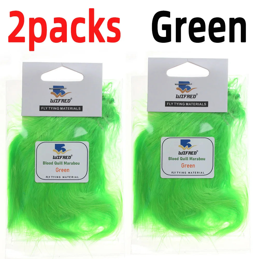 Wifreo 2packs Blood Quill Marabou Feather Fly Tying Materials for Fly Fishing Flies Woolly Bugger Streamer Fly Fishing Lures