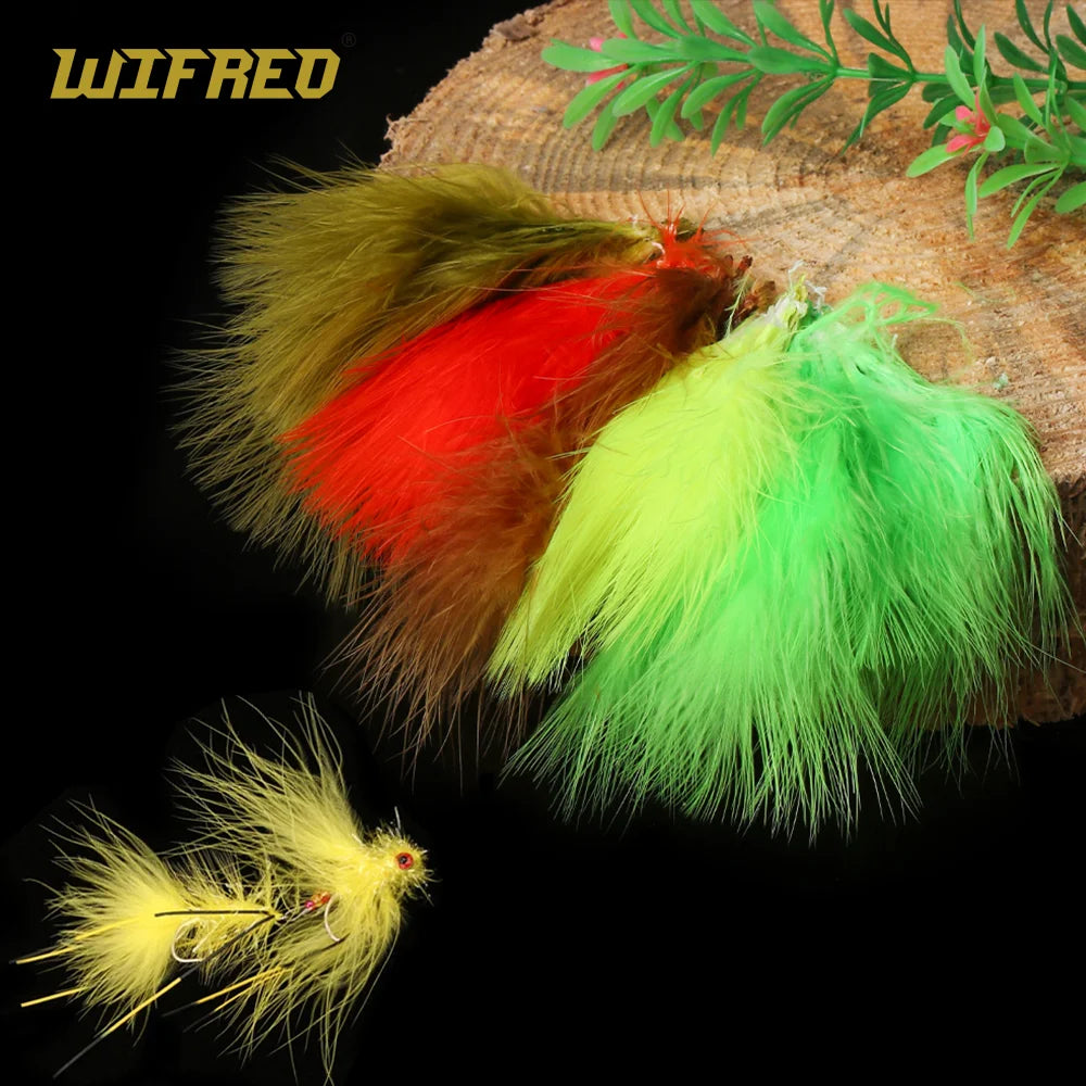 Wifreo 2packs Blood Quill Marabou Feather Fly Tying Materials for Fly Fishing Flies Woolly Bugger Streamer Fly Fishing Lures