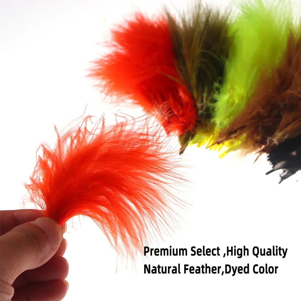 Wifreo 2packs Blood Quill Marabou Feather Fly Tying Materials for Fly Fishing Flies Woolly Bugger Streamer Fly Fishing Lures