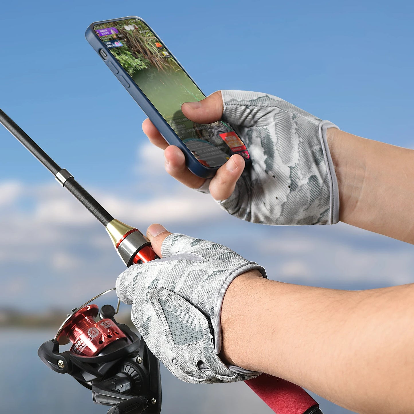 Kyncilor Half Finger Outdoor Professional Fishing Bicycle Fitness Leisure Sports Gloves Anti Slip Wear Resistant Fishing Gloves