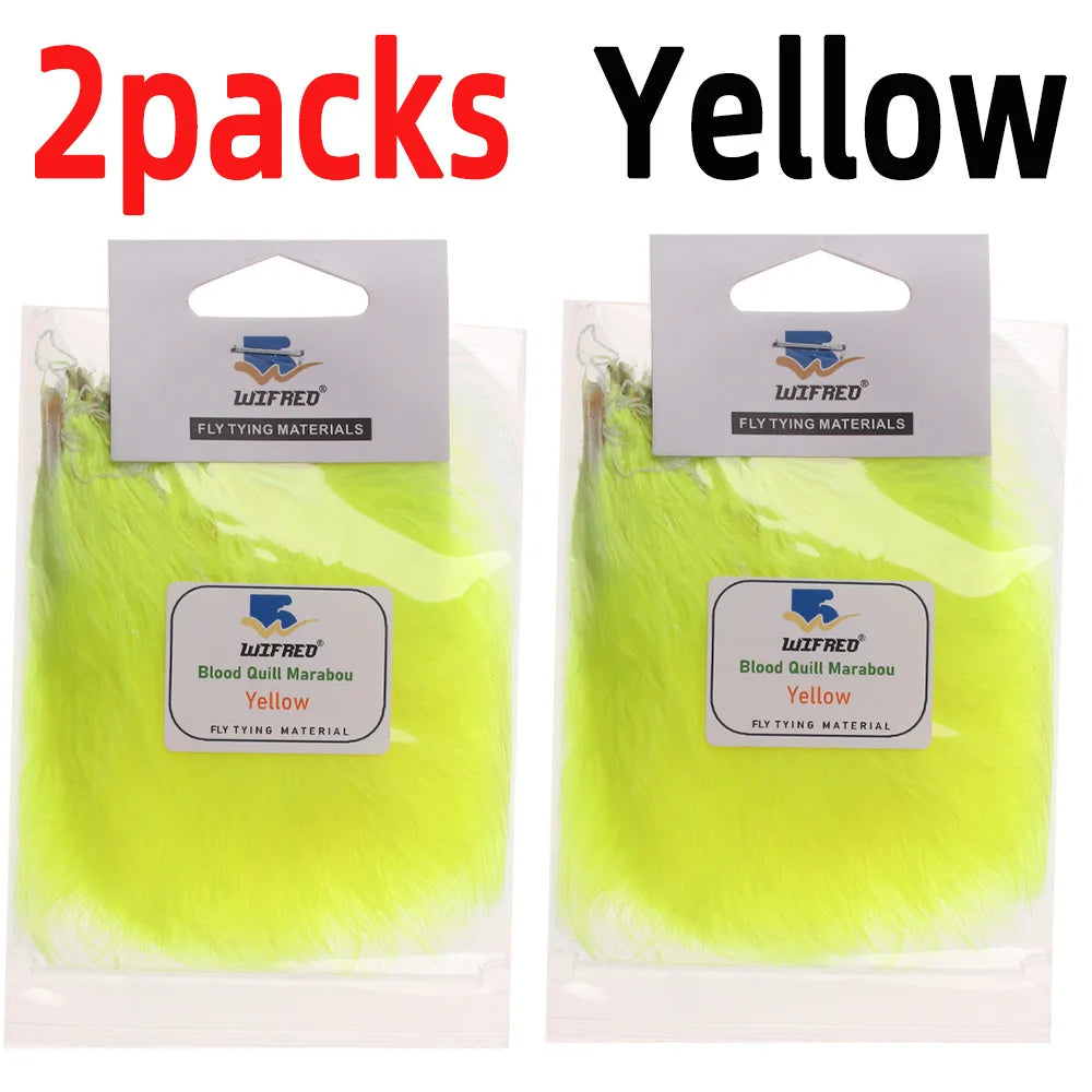Wifreo 2packs Blood Quill Marabou Feather Fly Tying Materials for Fly Fishing Flies Woolly Bugger Streamer Fly Fishing Lures