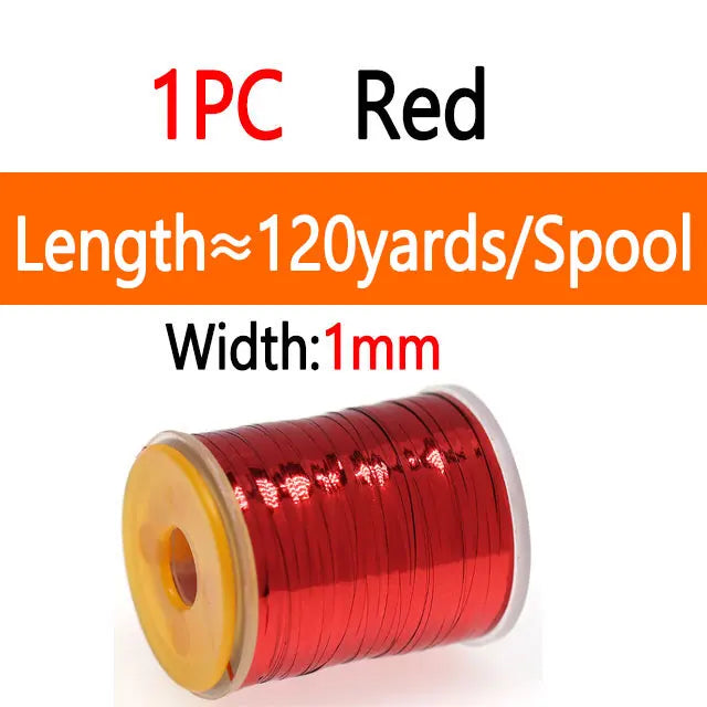 Bimoo 0.3mm /1mm Fly Tying Flat Mylar Tinsel Holographic Flash Tinsel Dry Wet Nymph Streamer Trout Fishing Fly Tying Material