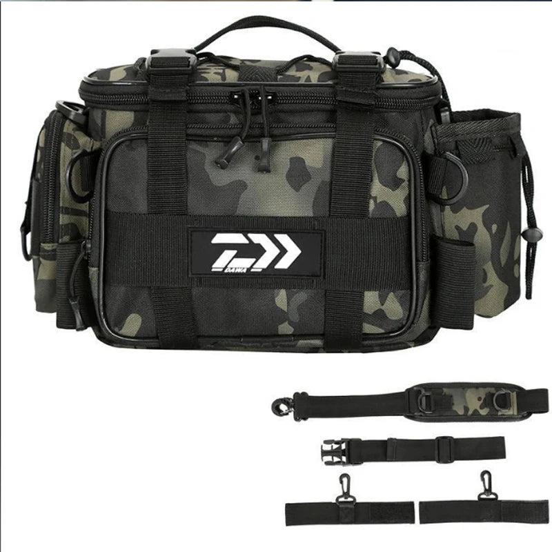 Lure Bag Fanny Pack for Fishing Backpack with Rod Holder Sling Shoulder Bag