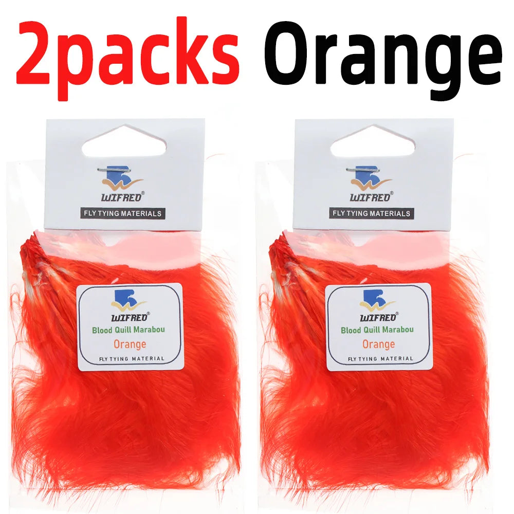 Wifreo 2packs Blood Quill Marabou Feather Fly Tying Materials for Fly Fishing Flies Woolly Bugger Streamer Fly Fishing Lures