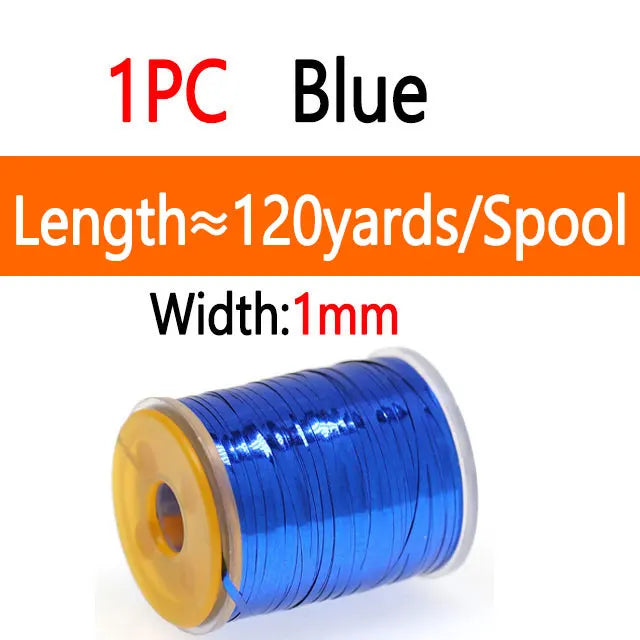 Bimoo 0.3mm /1mm Fly Tying Flat Mylar Tinsel Holographic Flash Tinsel Dry Wet Nymph Streamer Trout Fishing Fly Tying Material
