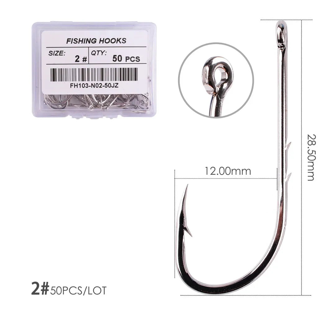 50 / 20 pcs Barbed Fishing Hooks Sea Worm Carp Single Circle Hook Set Fly Fishing Accessories Tackle Carbon Steel Fishhook