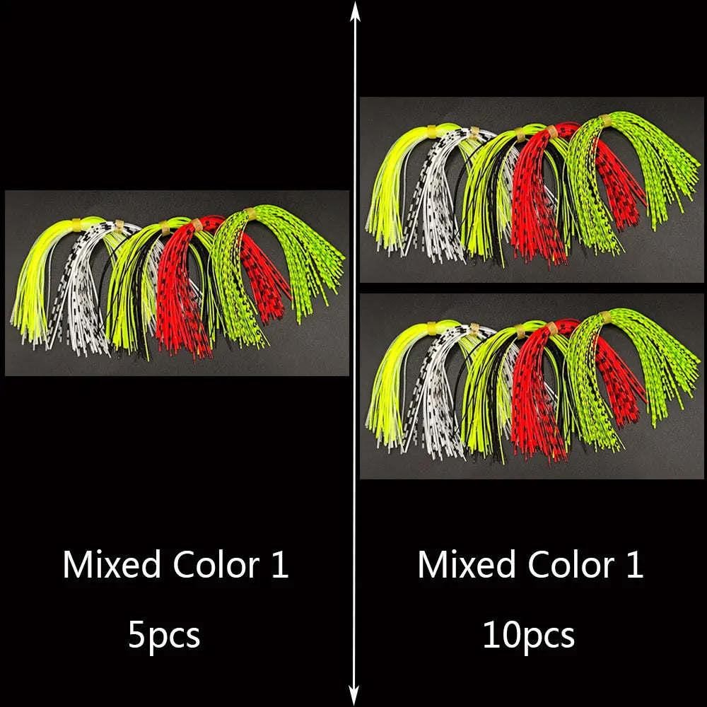 5/10 Bundles silicon skirts fishing lure Spinner bait Buzzbait silk Rubber Jig Lures Fly Tying Material Fishing Accessories