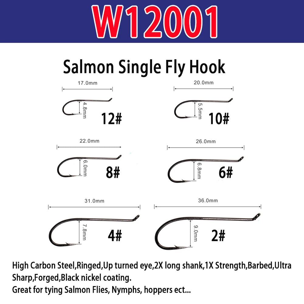 Vampfly 50pcs Barbed Fishing Fly Hook Nymphs Pupa Egg Fly Dry Fly Wet Fly Jig Nymph Hook Caddis Streamer Fly Tying Hook