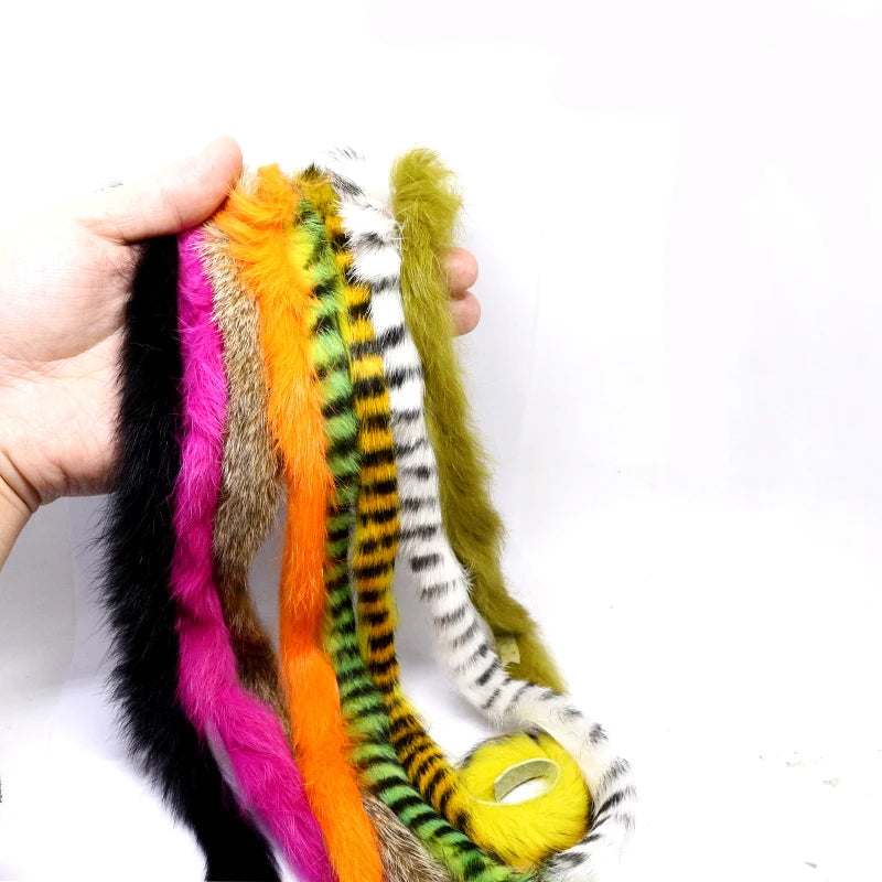3strips/pack fly tying magnum zonker rabbit strips 8mm width larger zonker for Pike&Musky big streamer pattern&saltwater flies