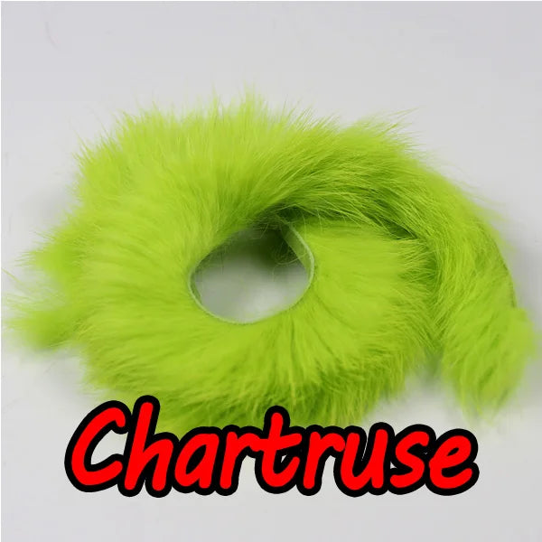 Bimoo 2pcs 5mm Wide Rabbit Fur Hare Zonker Strips for Fly Tying Material Streamer
