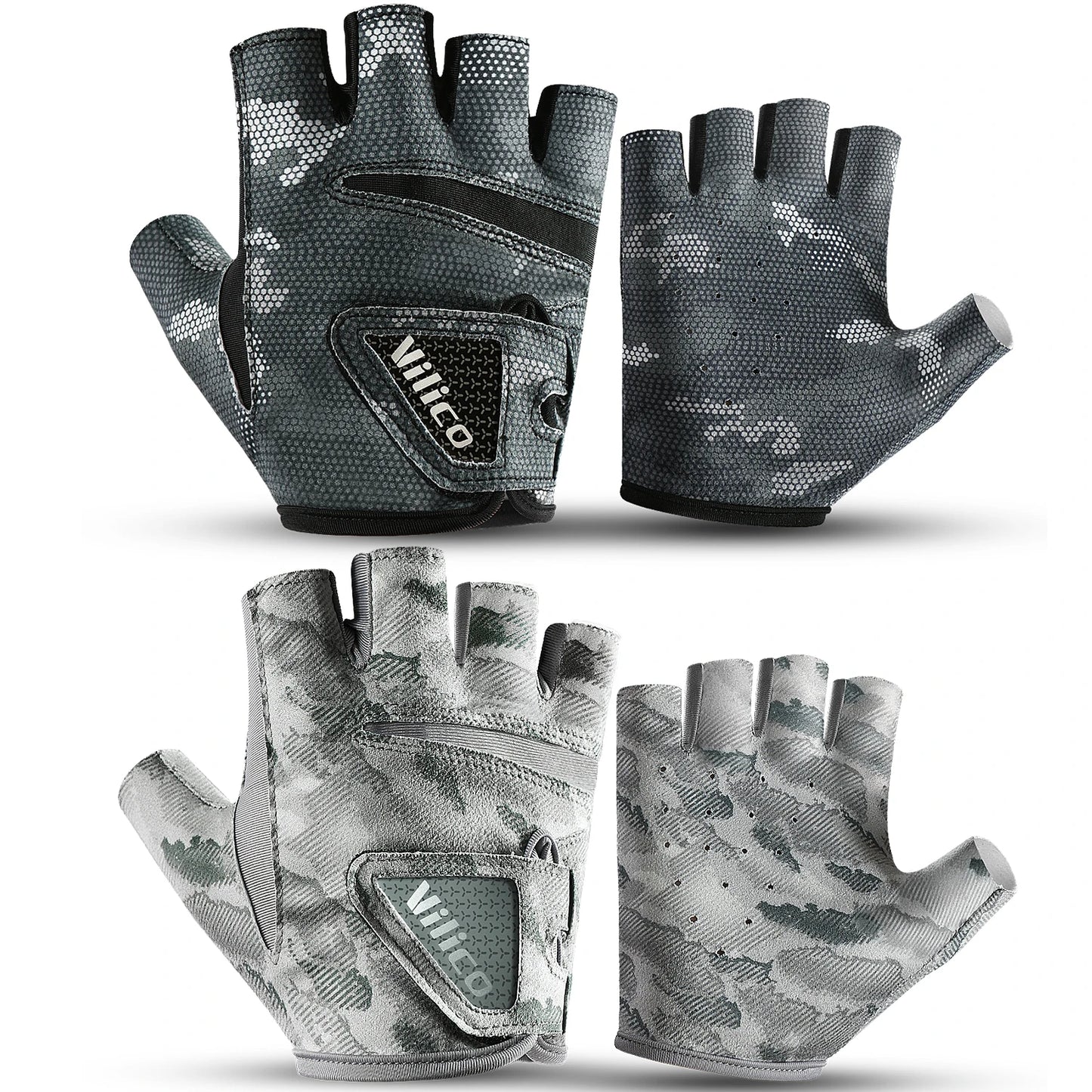 Kyncilor Half Finger Outdoor Professional Fishing Bicycle Fitness Leisure Sports Gloves Anti Slip Wear Resistant Fishing Gloves