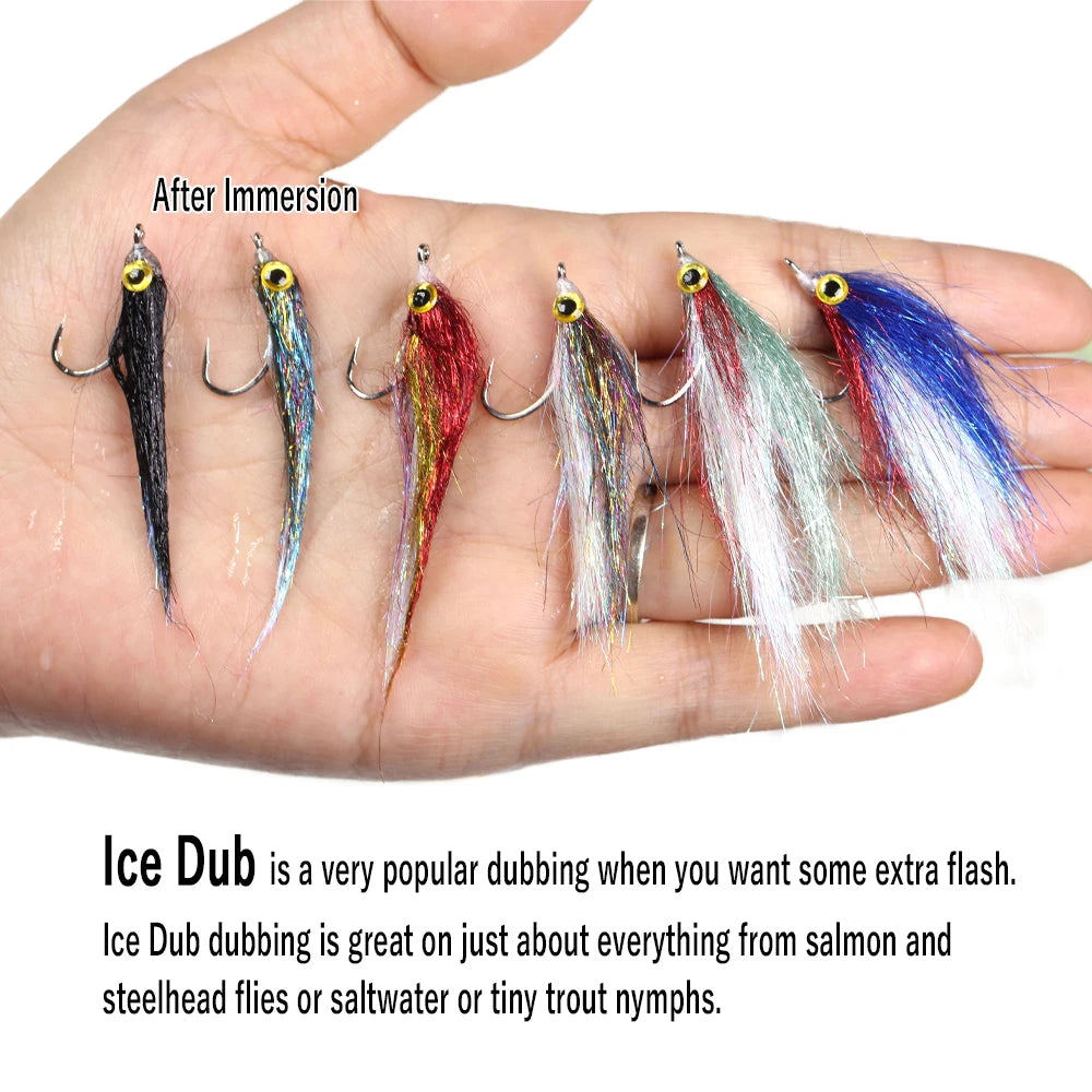 Wifreo 6pcs Wounded Ice Dub Minnow Fly Fishing Flies Realistic Baitfish Lures For Salmon Trout Sea Bass Steelhead