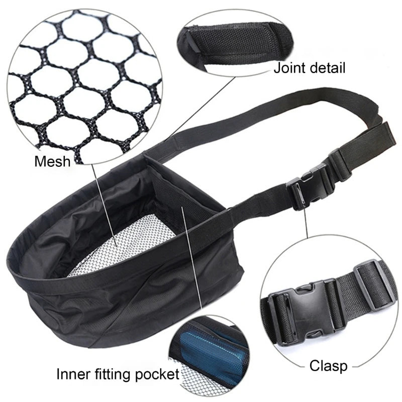 Fly Fishing Line Casting Basket with Waist Belt, Adjustable Quick Drain