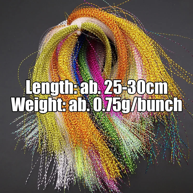 lunker fly fishing tinsel twisted strand string line tying flash crystal shining diy material assist hooks lure flies
