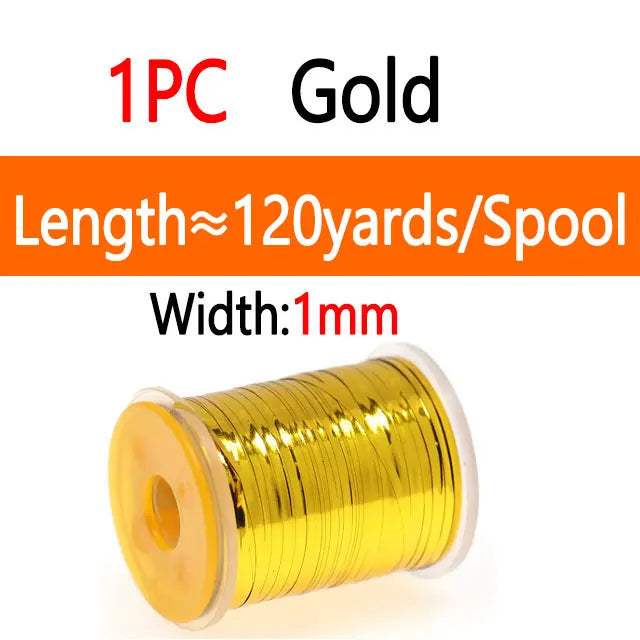 Bimoo 0.3mm /1mm Fly Tying Flat Mylar Tinsel Holographic Flash Tinsel Dry Wet Nymph Streamer Trout Fishing Fly Tying Material