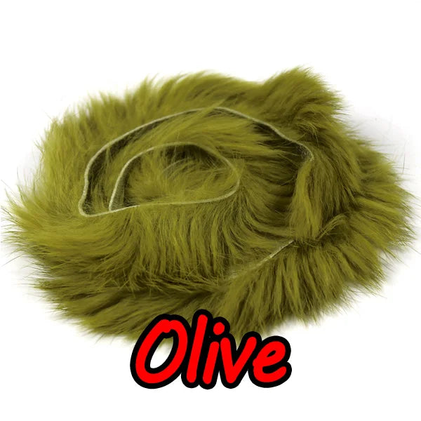 Bimoo 2pcs 5mm Wide Rabbit Fur Hare Zonker Strips for Fly Tying Material Streamer