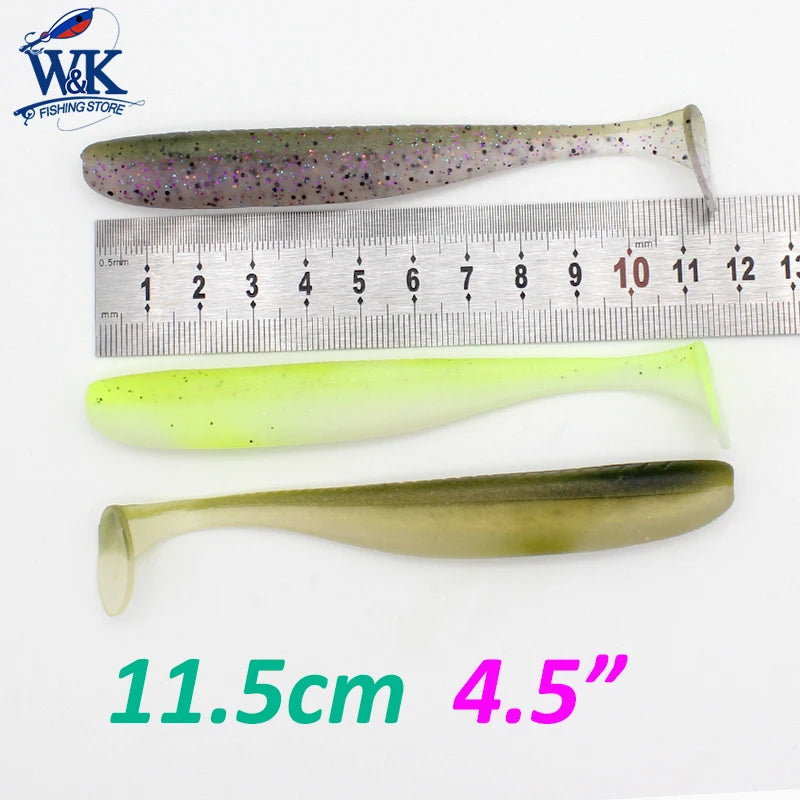 4.5 Inch Super Swimbait for Pike Bass Zander Fishing Shad at 5 PCS Texas RIG Soft Bait Colorfully Swing