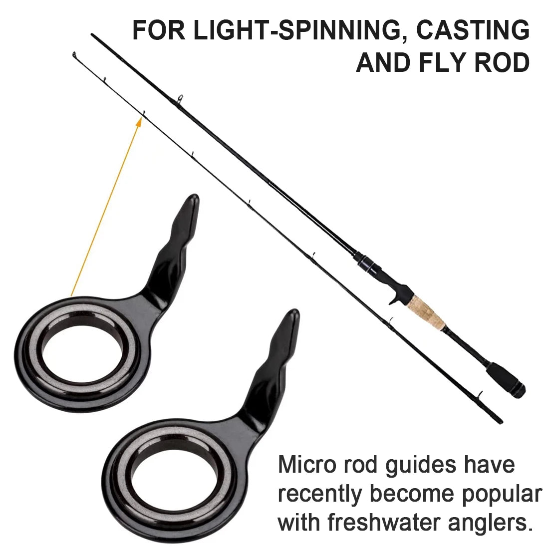 FishTrip Single Foot Fishing Rod Guides Repair Kit Micro Guides for Light-spinning, Casting Rod 0.076g~0.77g