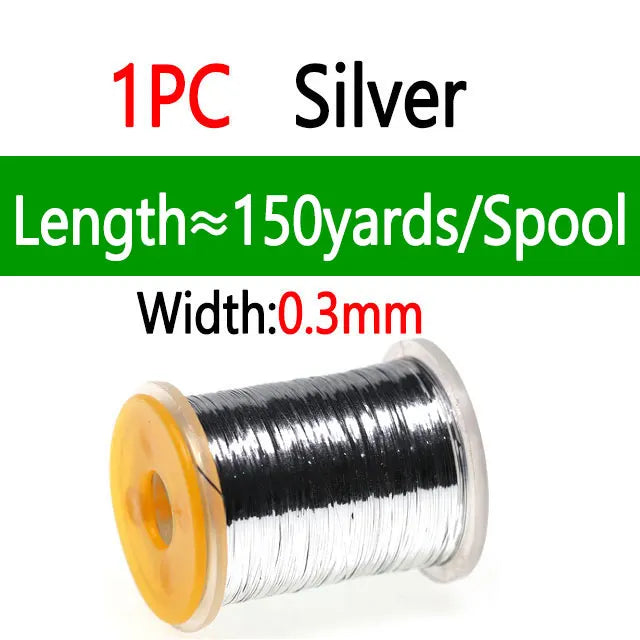 Bimoo 0.3mm /1mm Fly Tying Flat Mylar Tinsel Holographic Flash Tinsel Dry Wet Nymph Streamer Trout Fishing Fly Tying Material