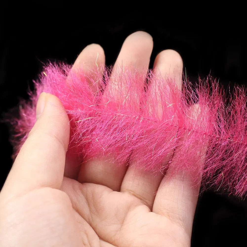 Bimoo 1Pack Flash Streamer Dubbing Brush Fly Tying Material For Minnow Baitfish Streamer Pike Steelhead Saltwater Fishing Lures