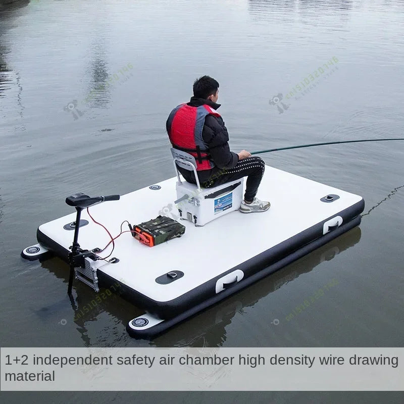 Fishing floating platform, inflatable Luya magic carpet, folding fishing platform under the net static flat