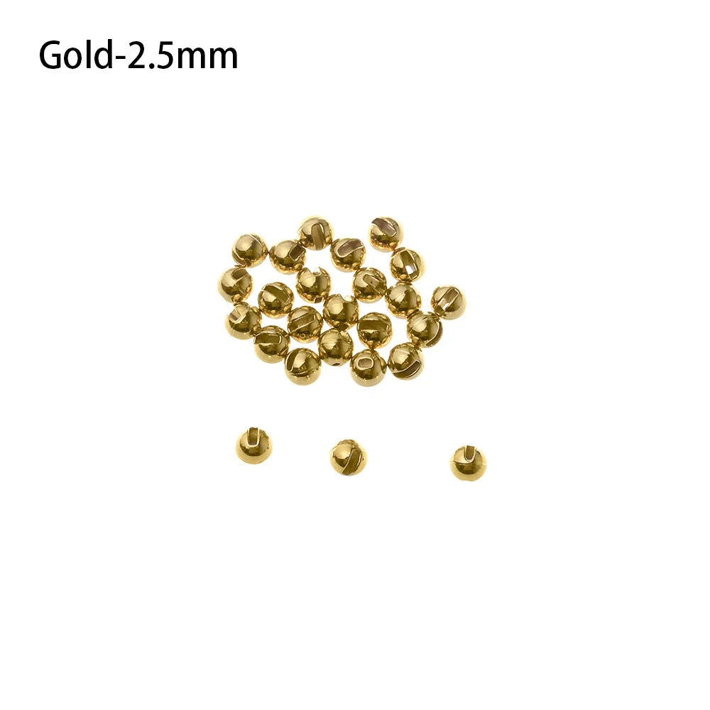 25 Pcs New 2.5mm/3.0mm/3.5mm Durable Slotted Tungsten Beads Fly Tying Beads Nice-Designed Fly Tying Material Fishing Accessories