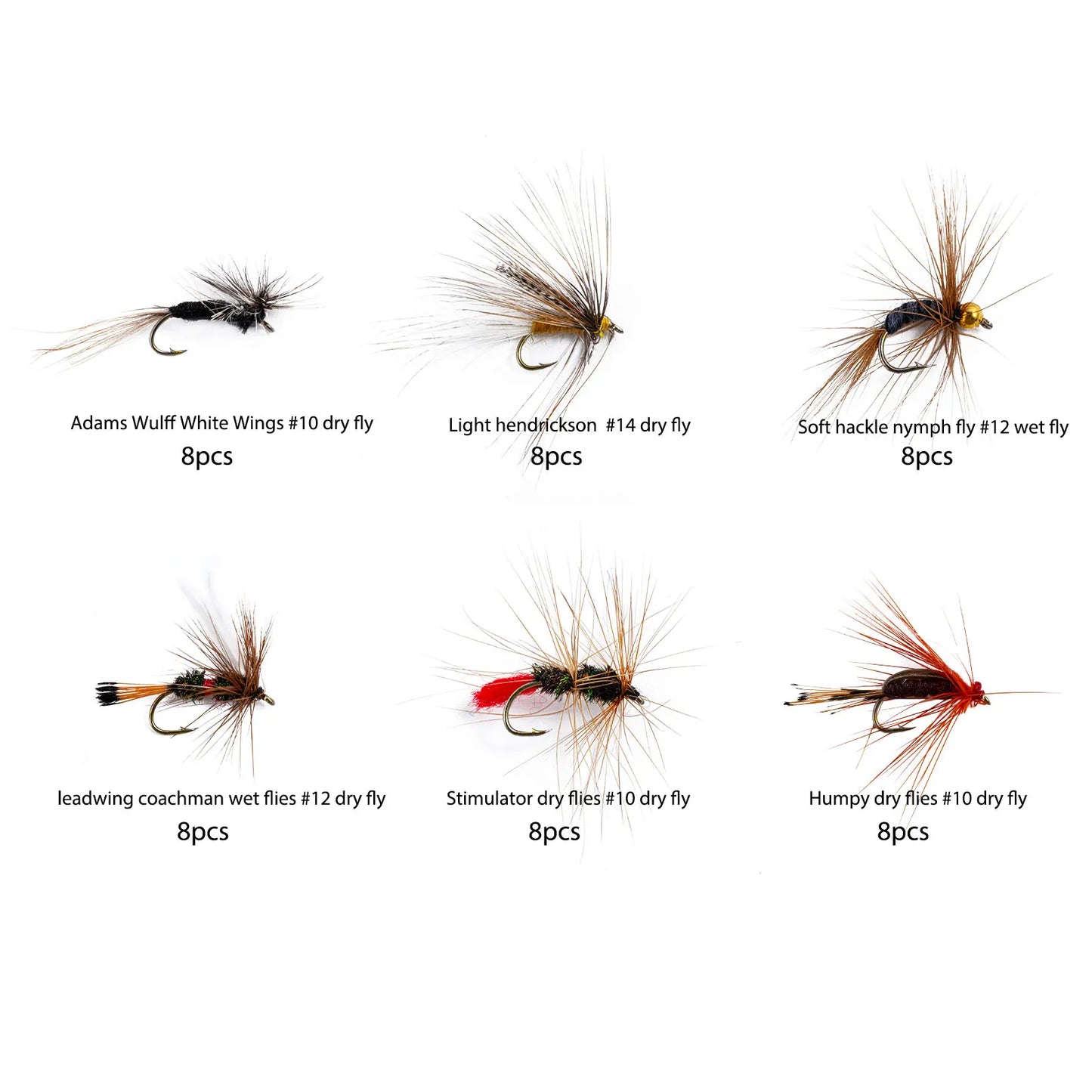 Goture 48/96/150pcs Fishing Flies Kit Handmade Fly Fishing Lure Wet Fly Nymph Flies Artificial Bait for Trout Fishing Tackle