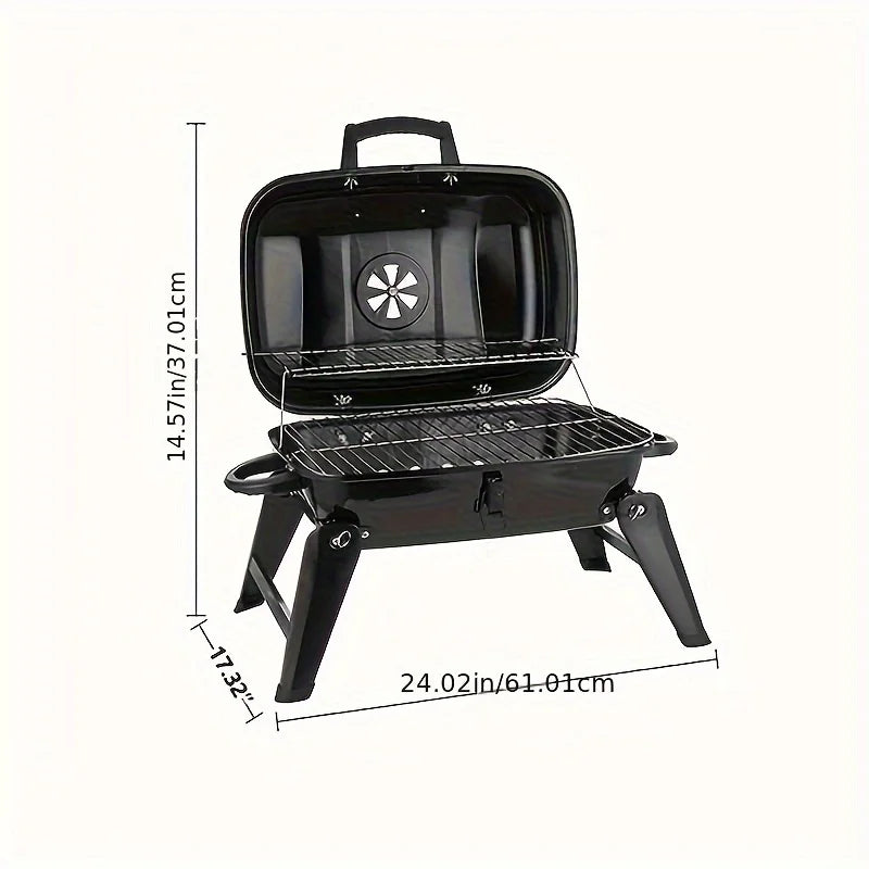 Bongry Portable Charcoal Grill - Iron BBQ Grill,Powder Coating - Food Contact Safety,Outdoor Picnic