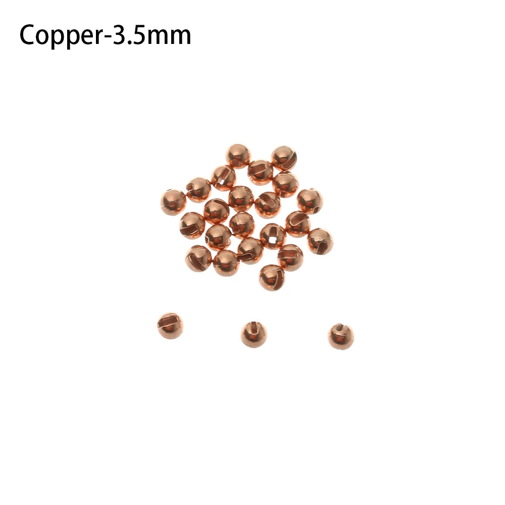 25 Pcs New 2.5mm/3.0mm/3.5mm Durable Slotted Tungsten Beads Fly Tying Beads Nice-Designed Fly Tying Material Fishing Accessories
